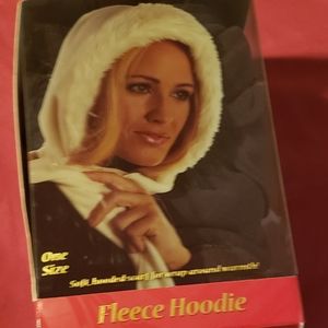 Women's Black Fleece Hooded Scarf
